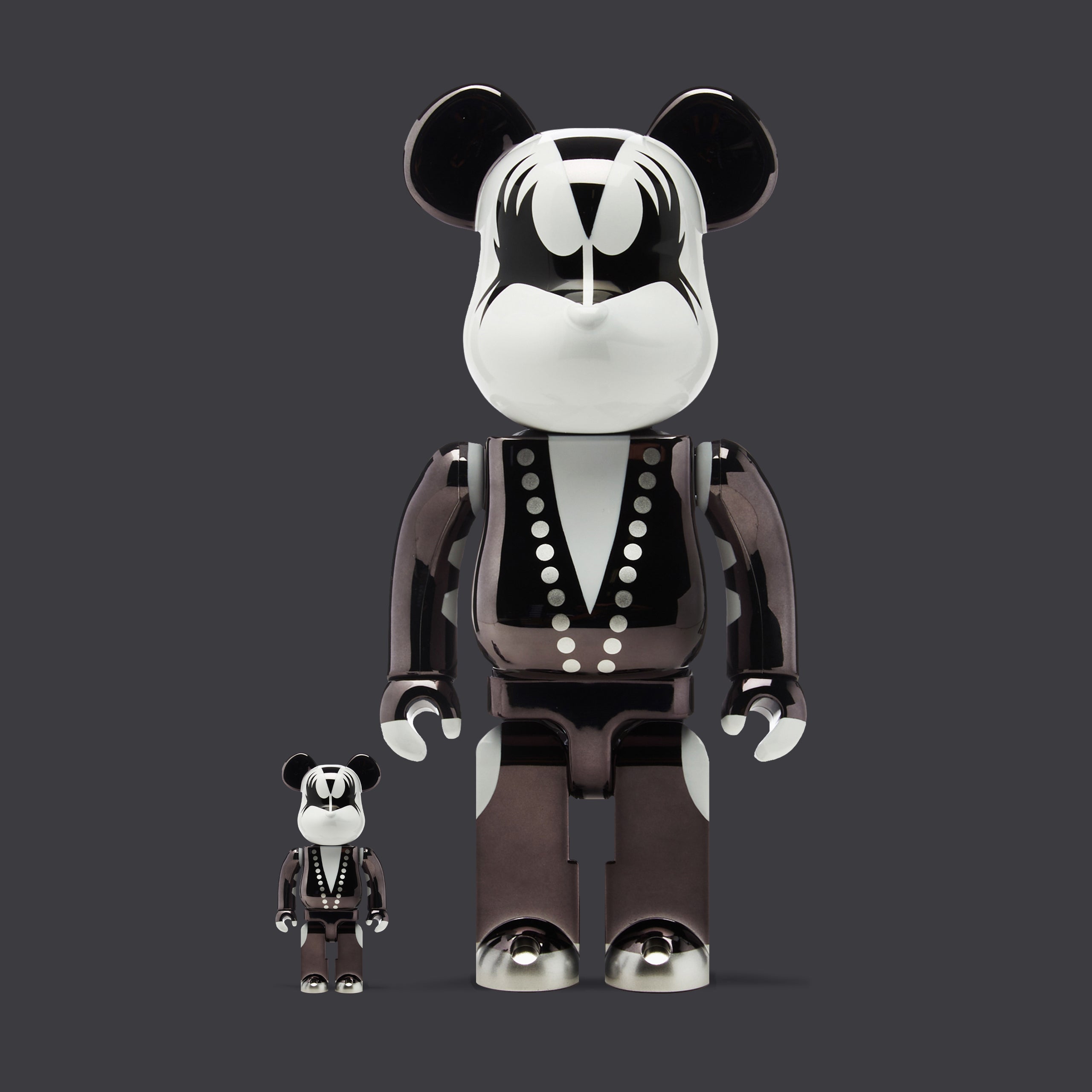 BEARBRICK 100% 400% KISS THE DEMON CHROME – Dolly Noire