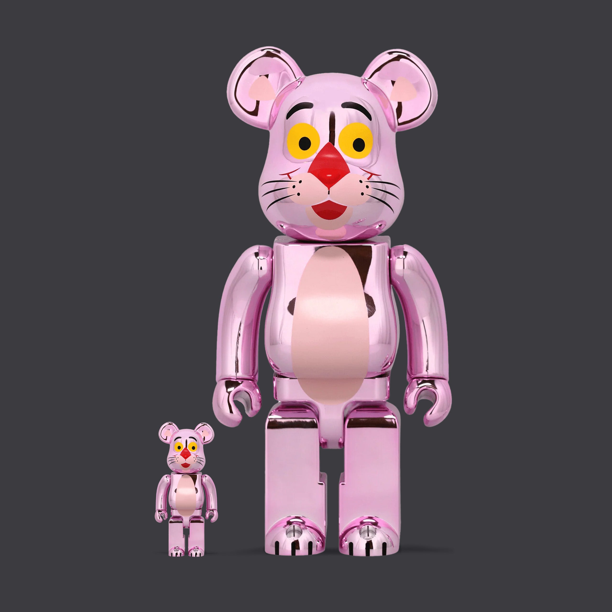 BEARBRICK 400% THE PINK PANTHER CHROME 2-PACK – Dolly Noire