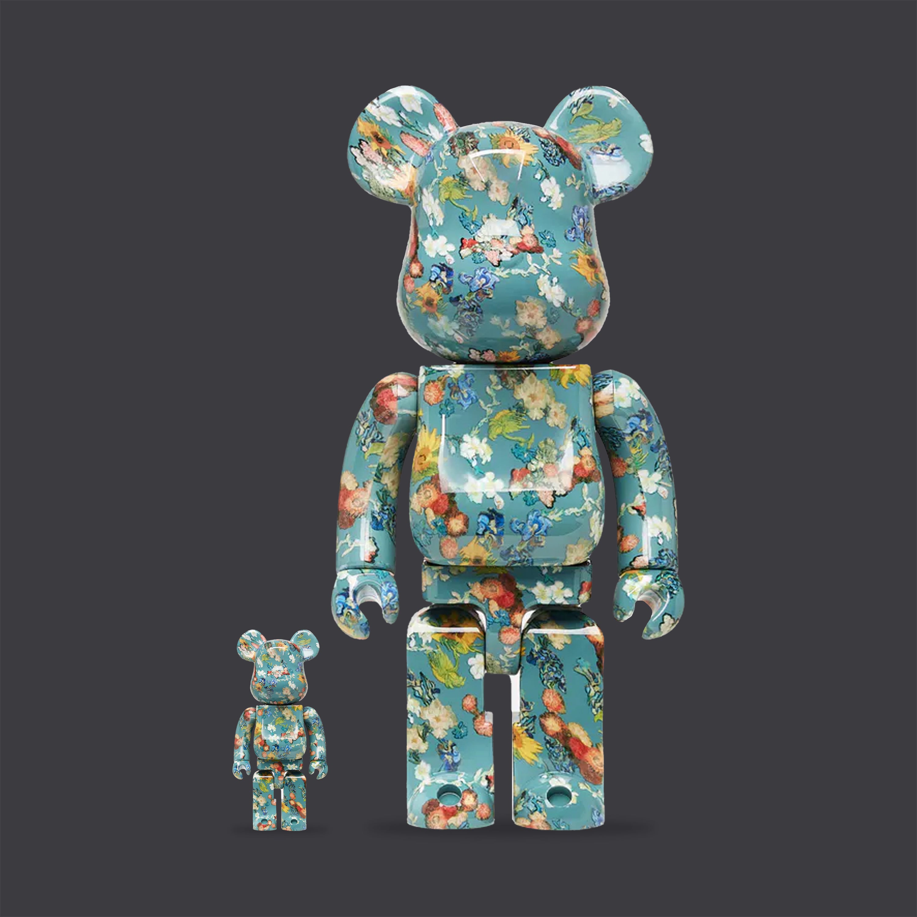 Bearbrick 100% 400% Floral Pattern 50th Anniversary Design Van Gogh Museum