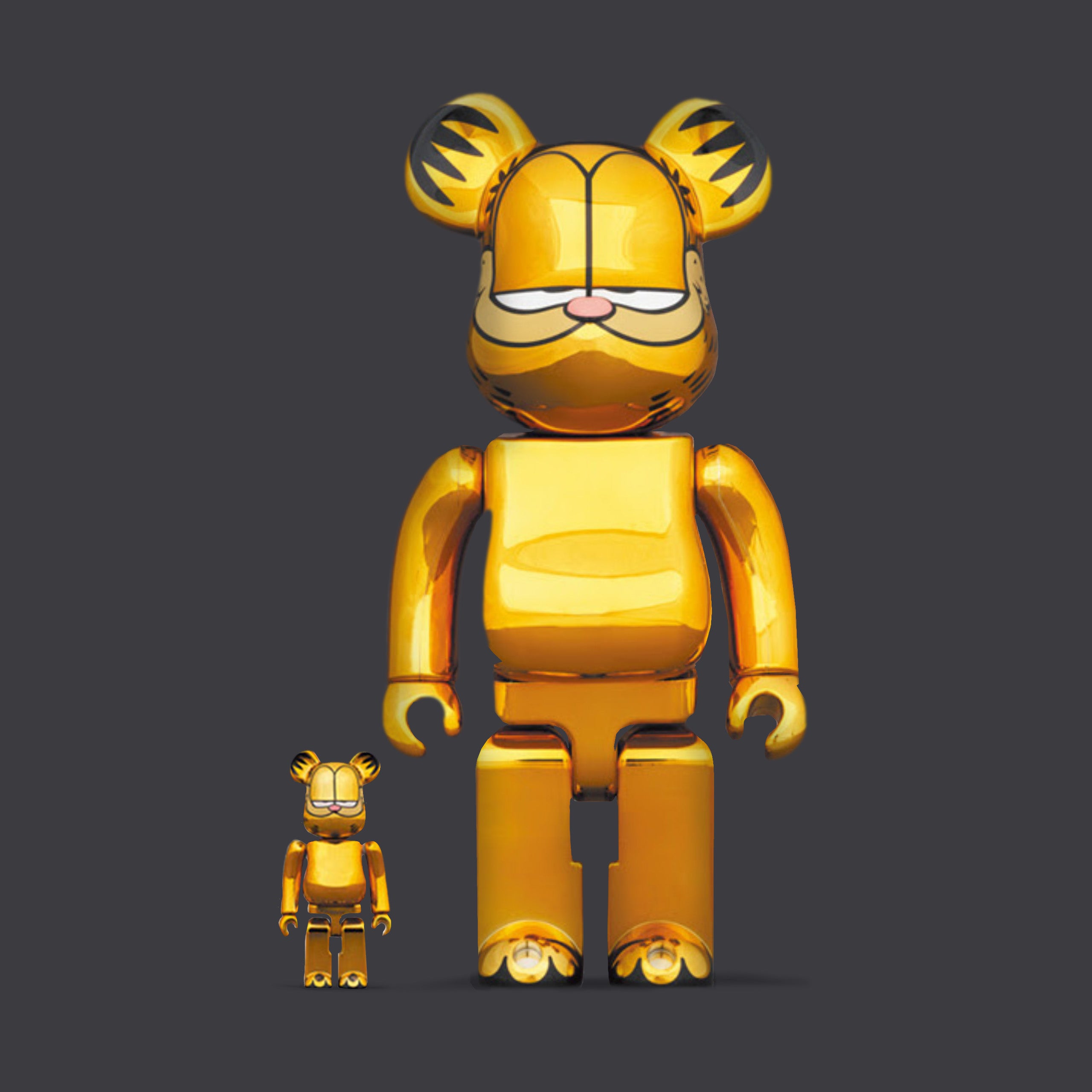 DLYNR | BEARBRICK 400% GARFIELD GOLD CHROME 2-PACK – Dolly Noire