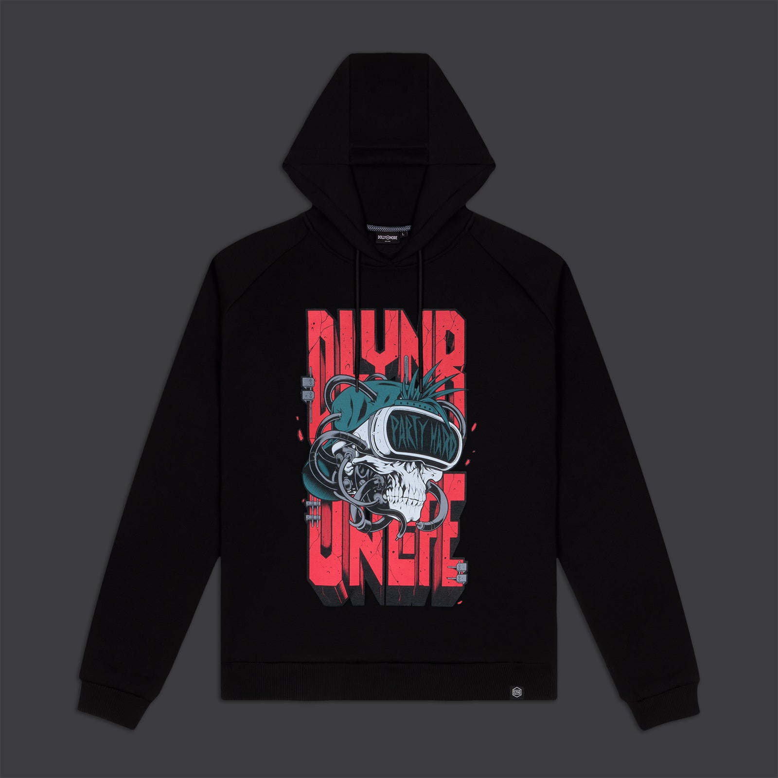Party Hard Skull Hoodie Black – Dolly Noire
